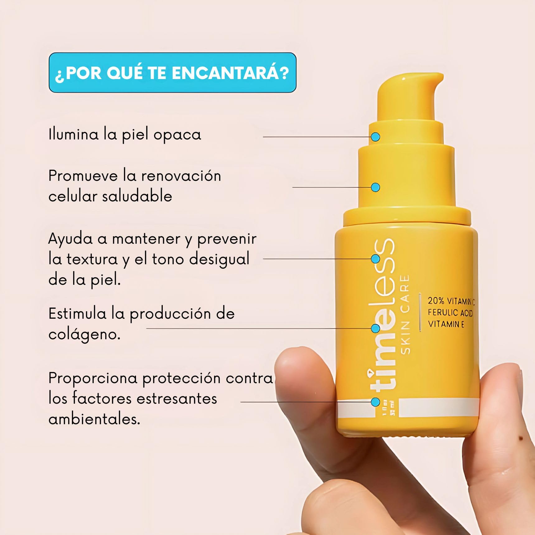 Timeless Skin Care Vitamin C Serum with Vitamin E & Ferulic Acid - Brightening Serum - for Oily & Dry Skin - Fragrance-Free - 1 oz
